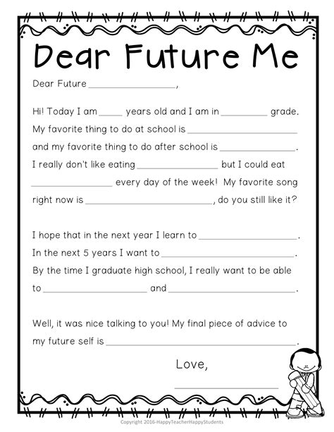 Time Capsule Letter Letter To Future Self Beginning Or End Of Year