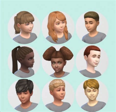 Sims 4 Hairs Vicarious Living All Child Hairstyles Retextured