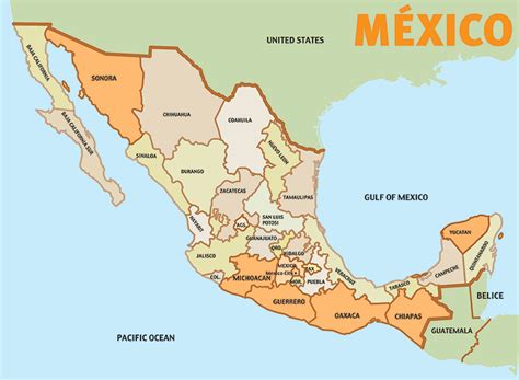 Mapas De MÉxico Con Nombres Ciudades Estados Capitales Carreteras
