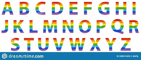 Rainbow Color Alphabet Letters Abc Vector Illustration Stock Vector