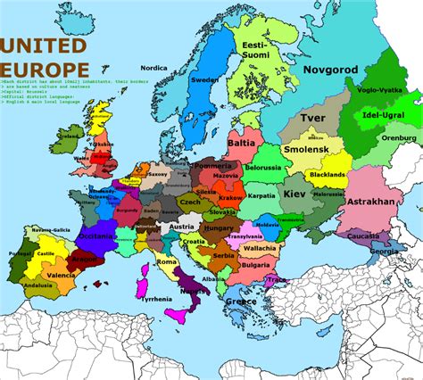 Vector De Mapa De Las Regiones De Europa Aislado Ilustracion De Stock