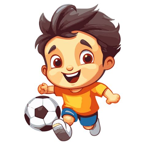 Cute Little Boy Playing Soccer Kicking The Football 24781344 Png