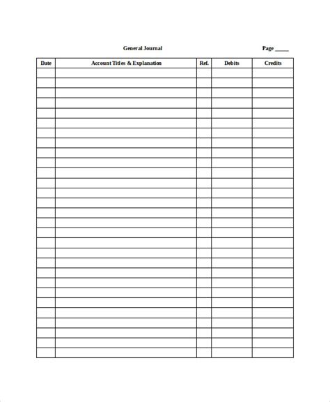Account Ledger Printable Template Business Psd Excel Word Pdf