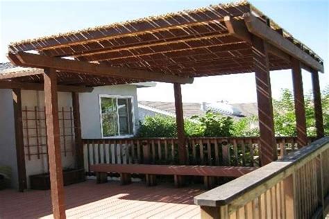 Patio Pergola With Bamboo Pergola Roof Natural Bamboo Pergola Roof