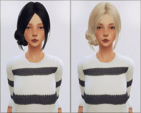 Ellie Simple Skysims 143 Hair Retextured Sims 4 Hairs Sims 4 Sims