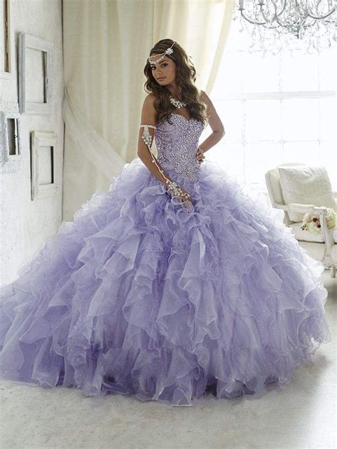 Quinceanera Collection 26805 Strapless Beaded Ballgown With Train In
