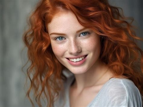 Premium Photo Redhead Woman Smile Beauty
