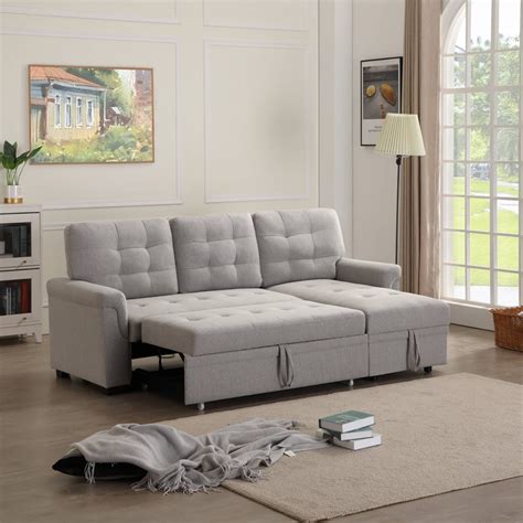 Modern Sleeper Sectional Sofa With Fold Out Twin Size Sleeper 33 X