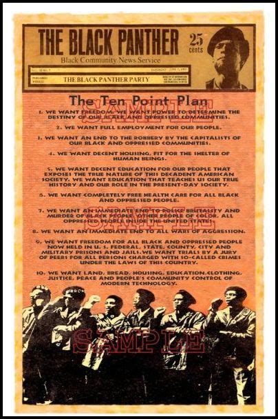 The Ten Point Plan Black Panther Party Black Panther Black History