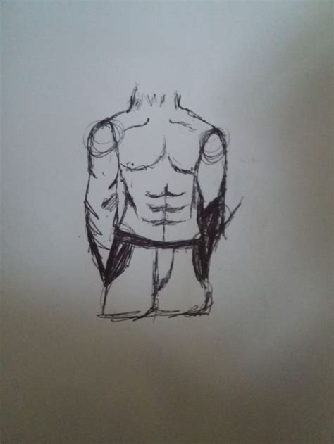 A Drawing Of A Man With No Shirt On