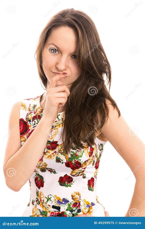 Flirting Young Woman Stock Image Image Of Background 49299975