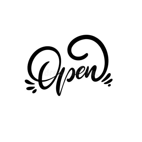 Open Me Sign Christmas Holiday Phrase Hand Drawn Vector Lettering
