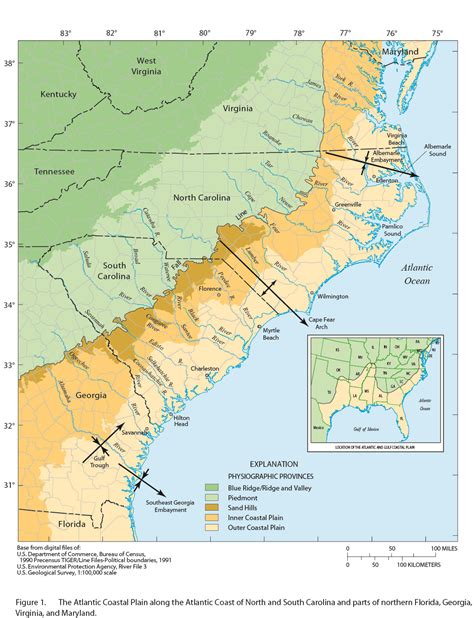 Atlantic Coastal Plain Physiographic Provinces Us Geological Survey