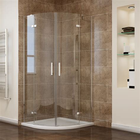 Frameless Hinged Quadrant Shower Enclosure Door Cubicle Shower Tray Riser Kit Ebay