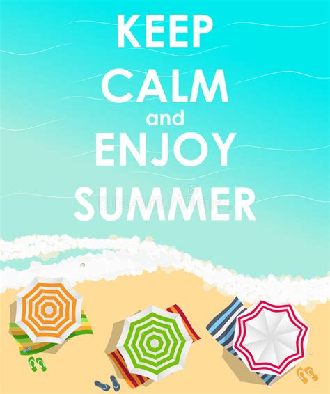 Keep Calm And Enjoy Summer Creative Poster Concept Card Of Invi Stock
