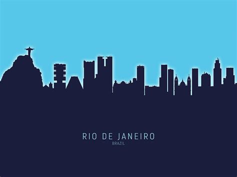 Rio De Janeiro Brazil Skyline Digital Art By Michael Tompsett Fine