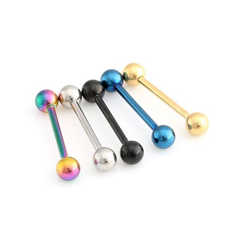 Hhyde 1pc Stainless Steel Tongue Ring Piercing Septum Barbell Shape
