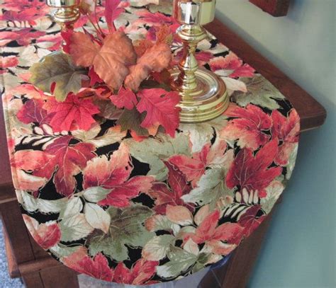 36 Autumn Leaves Table Runner Reversible Colorful Fall Etsy Fall