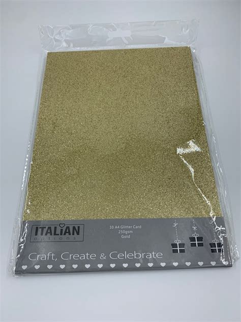 Gold Glitter Card A4 Single Sheet Etsy