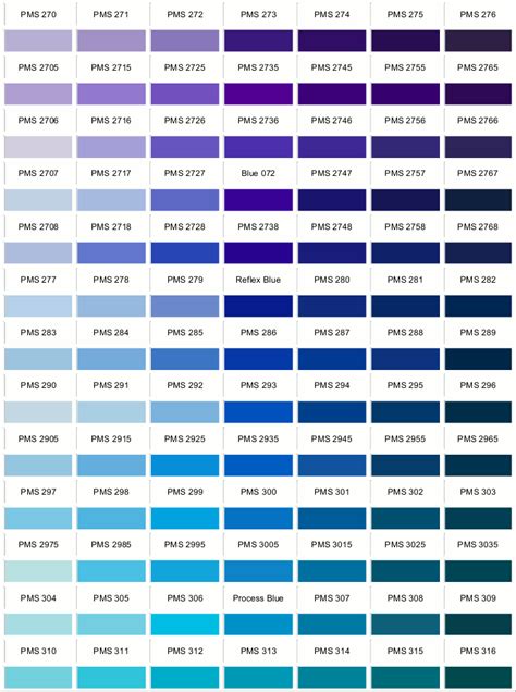 Royal Blue Pantone Color Chart Realtec