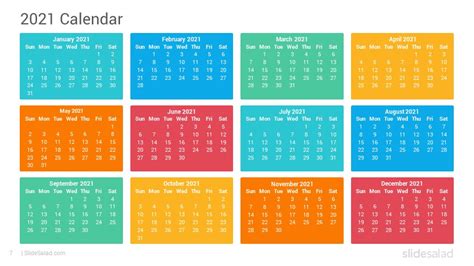 2021 Calendar Powerpoint Template Designs Slidesalad