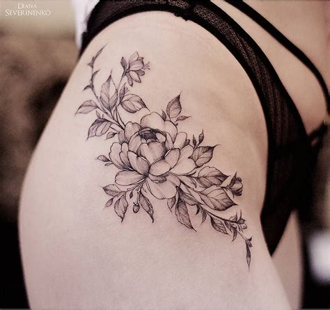 Tattoos Design Unique Thigh Tattoos Roses Best Tattoo Ideas