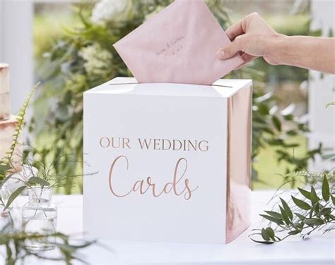 Wedding Card Box Rose Gold Etsy