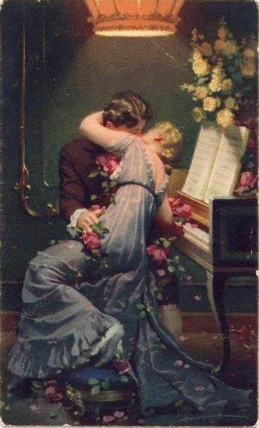 41 Ideas For Painting Love Couple Romances Vintage Illustrations Painting With Images