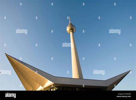 Berliner Fernsehturm Television Tower Berlin Germany Europe Stock
