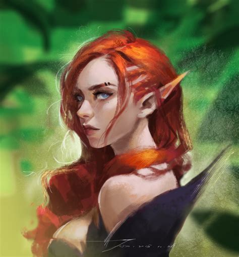 Wallpaper Face Elves Color Beauty Eye Lady Red Hair 1280x1378