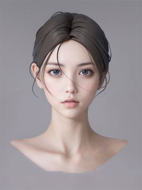 Character Modeling, 3d Character, Face Aesthetic, 3d Girl, Head Hair