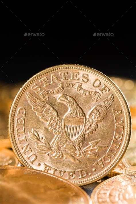 Five Dollars Gold Coins Stock Photo By Netfalls Photodune