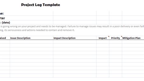 23 Free Project Log Templates In Word Excel Pdf