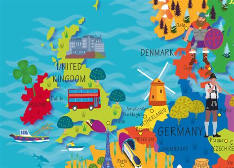 Personalised Childrens Picture Map Of Europe Cosmographics Ltd