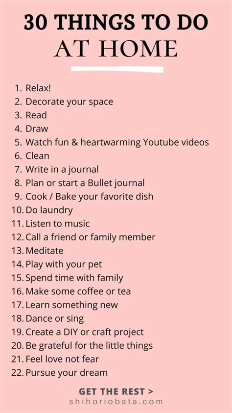 30 Things To Do At Home When Bored Homelife Homebody Things To Do At