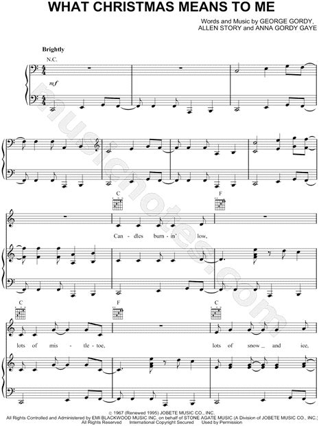 C g d em i see the children play outside, like angels in the snow. Stevie Wonder "What Christmas Means To Me" Sheet Music in ...