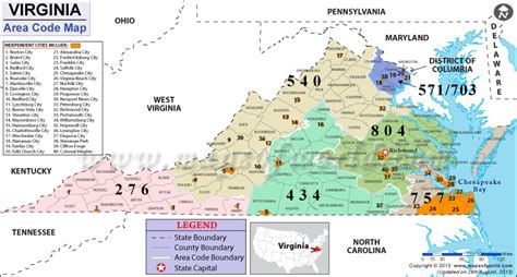 Virginia Area Code Maps
