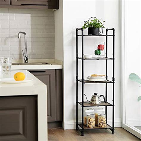 A diy tip on how to stabilize adjustable wall shelves that have the single or euro rail type of design. VASAGLE Bathroom Shelf, 5-Tier DIY Storage Rack, Industrial Style Extendable Plant Stand with ...
