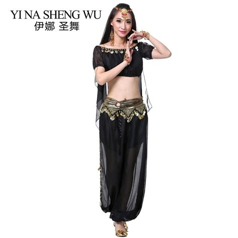 4pcs Set Performance Woman Belly Dance Costume Bollywood Gypsy Costumes Women Belly