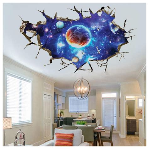 3d Outer Space Planet Wall Stickers Home Decor Mural Art Wall Decals