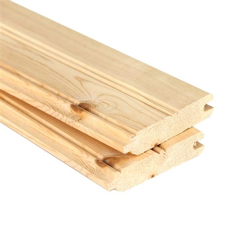 Shop 3375 In X 8 Ft Natural Unfinished Pine Wood Tongue And Groove