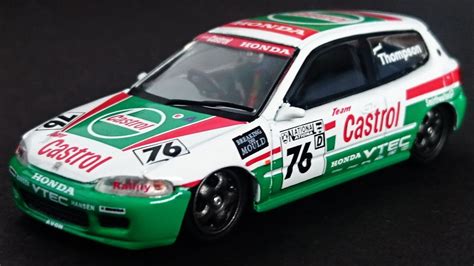 #ek civic #civic #hatch #race #loop #osaka #kanjozoku #axesent #kansei gazou #car art #auto art found a pack of wild civics catching the last rays of the setting sun. TEAM CASTROL Honda Civic EG6 #76 Gr.A diecast - YouTube