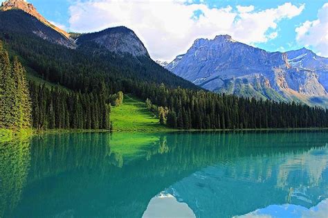 Emerald Lake At Yoho National Park In British Columbia