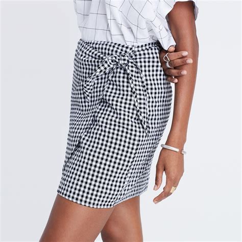 Gingham Side Tie Skirt Mini Skirts Skirts Tie Skirt