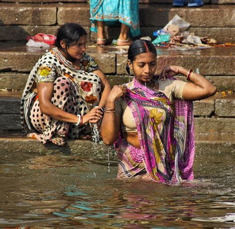 ghats women bathing girl crush fashion wet dress