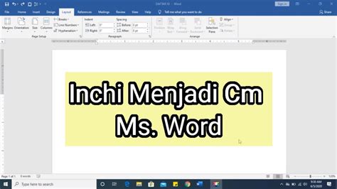 Word Tutorial Cara Mengubah Ukuran Inci Ke Cm Di Ms Word Gambaran