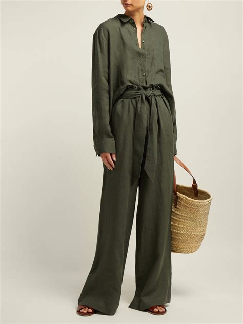 Ce haut pour femme élégant et chic en lin biologique cultivé en france est fabriqué également en france dans notre atelier. Louise Paris - ASCENO Pantalon large taille haute ...
