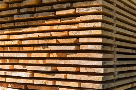 Wooden Planks And Beams Air Drying Timber Stack Wood Air Drying Wood