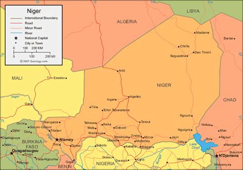 Niger Geografiske Kort Over Niger ~ Klima Naturali