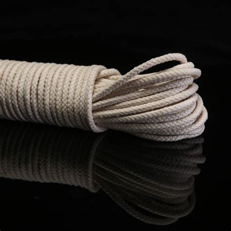 Buy 4mm 25m Natural Strong Braided Cotton Rope With